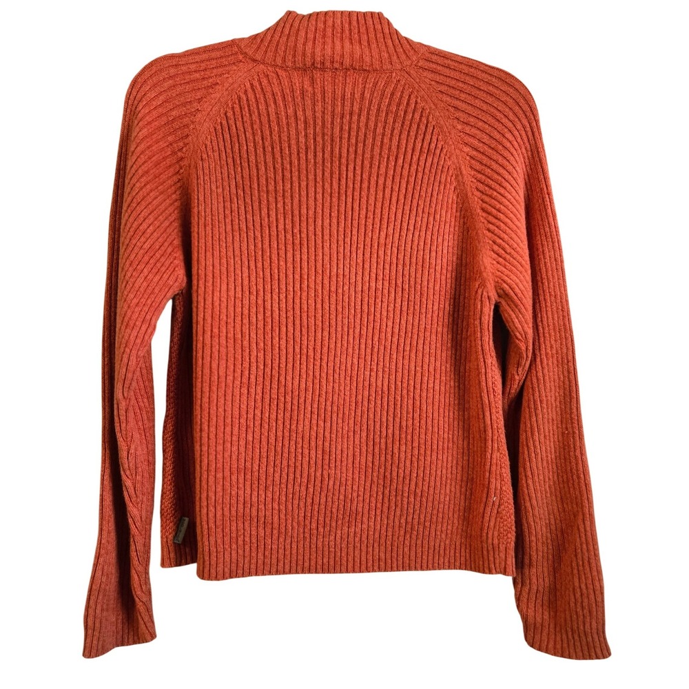 Woolrich Womens M Classic Bittersweet Orange Ramie Cotton Quarter Zip Sweater - Picture 10 of 10